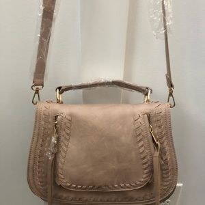 Urban Expressions Khloe Crossbody Tan Cross Body Messenger Bag EUC‎